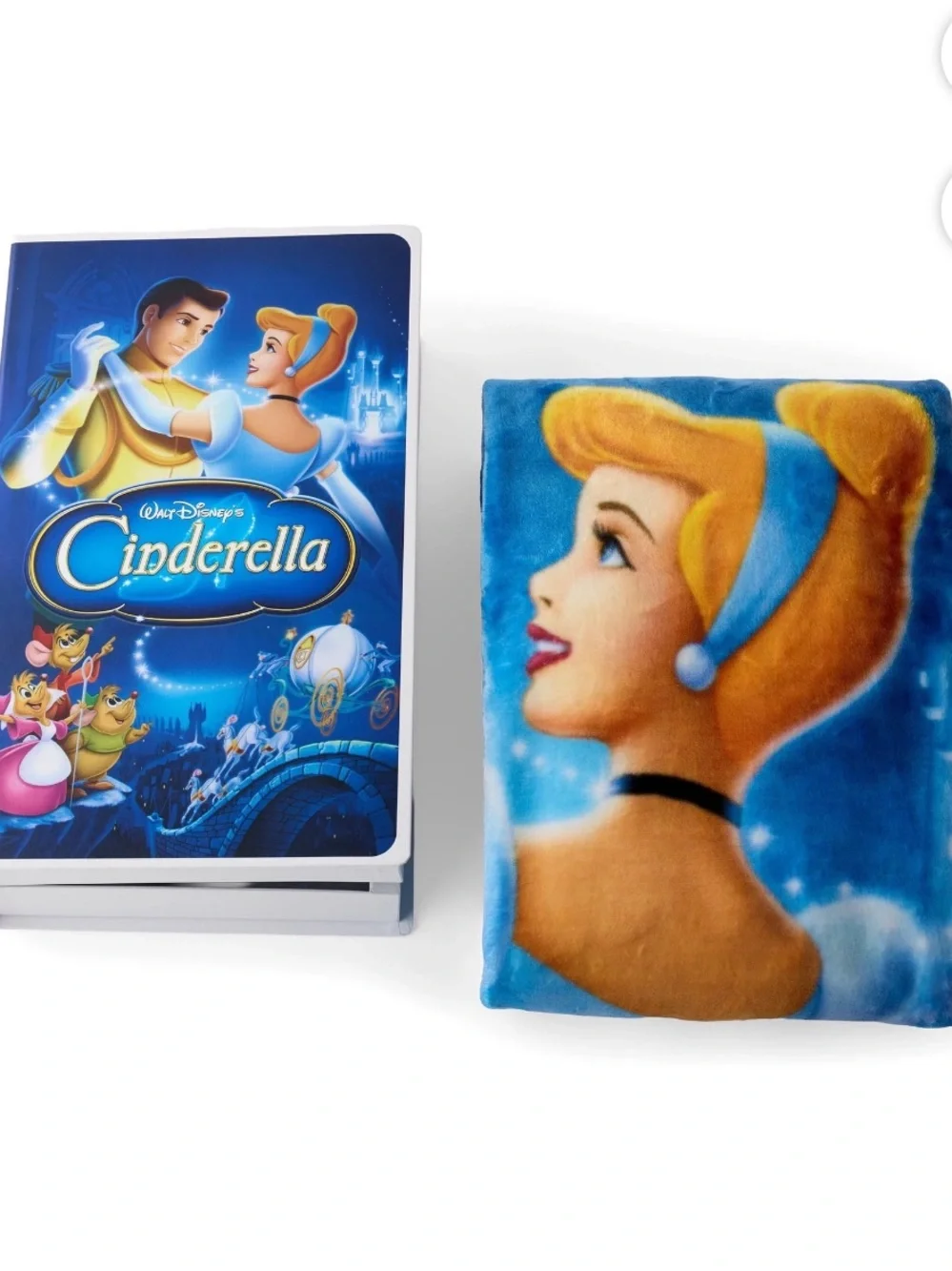 DISNEY CINDERELLA silk throw inside collectible VHS box 50' x 70'